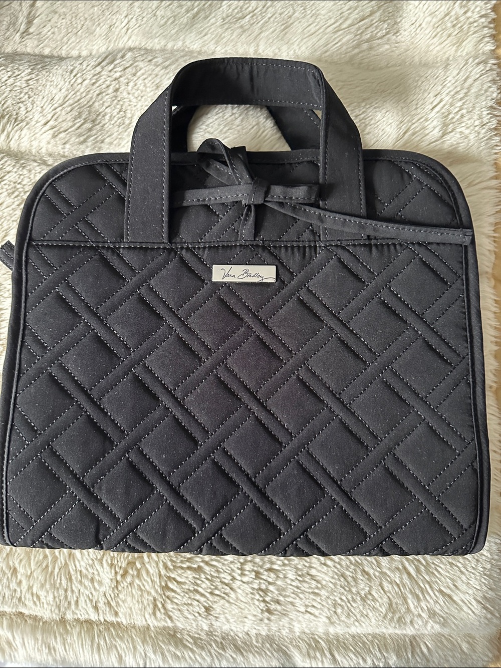 Vera Bradley Black Quilted Cosmetic Case